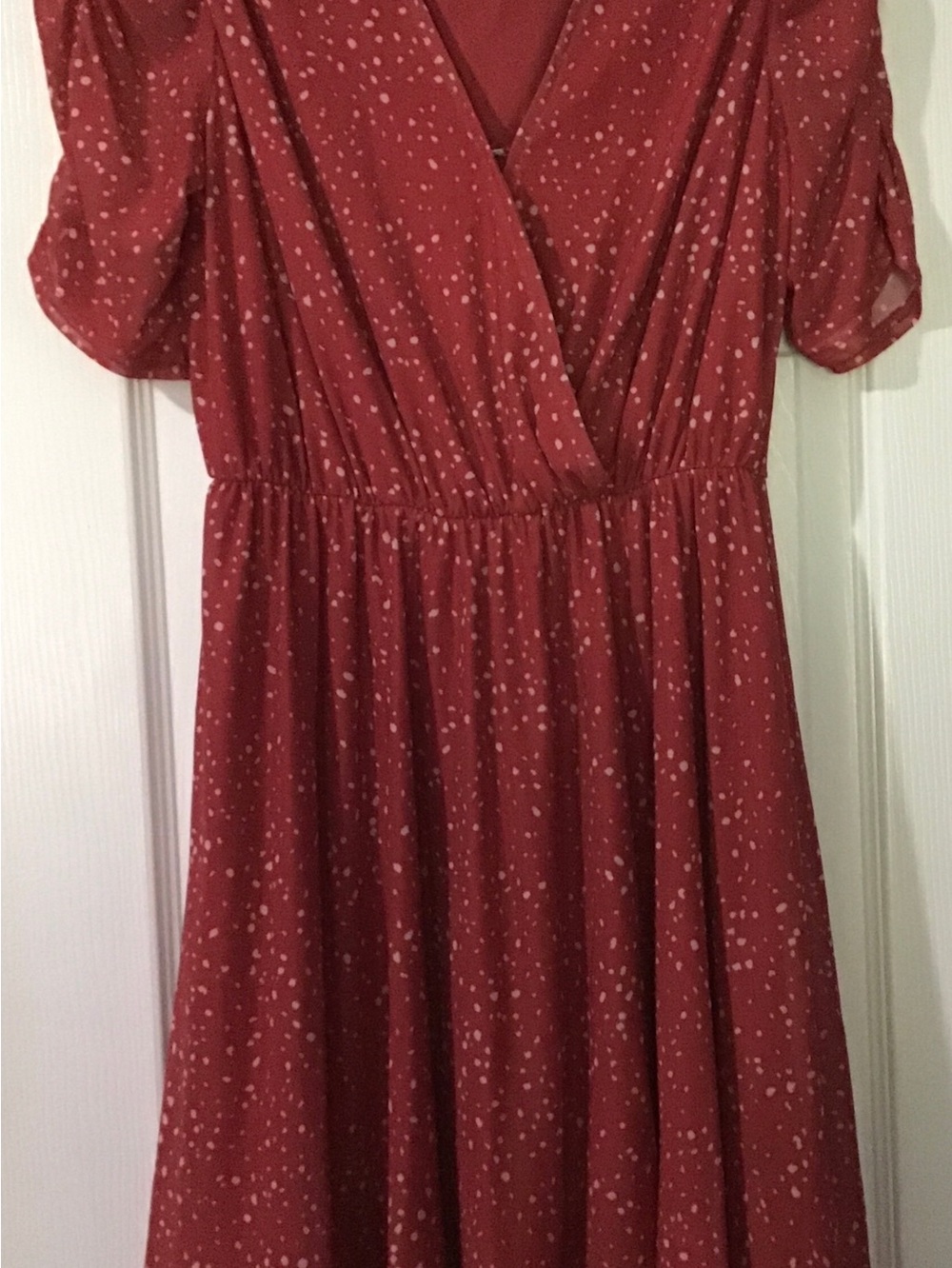 Red Dot Wrap-Style  Dress